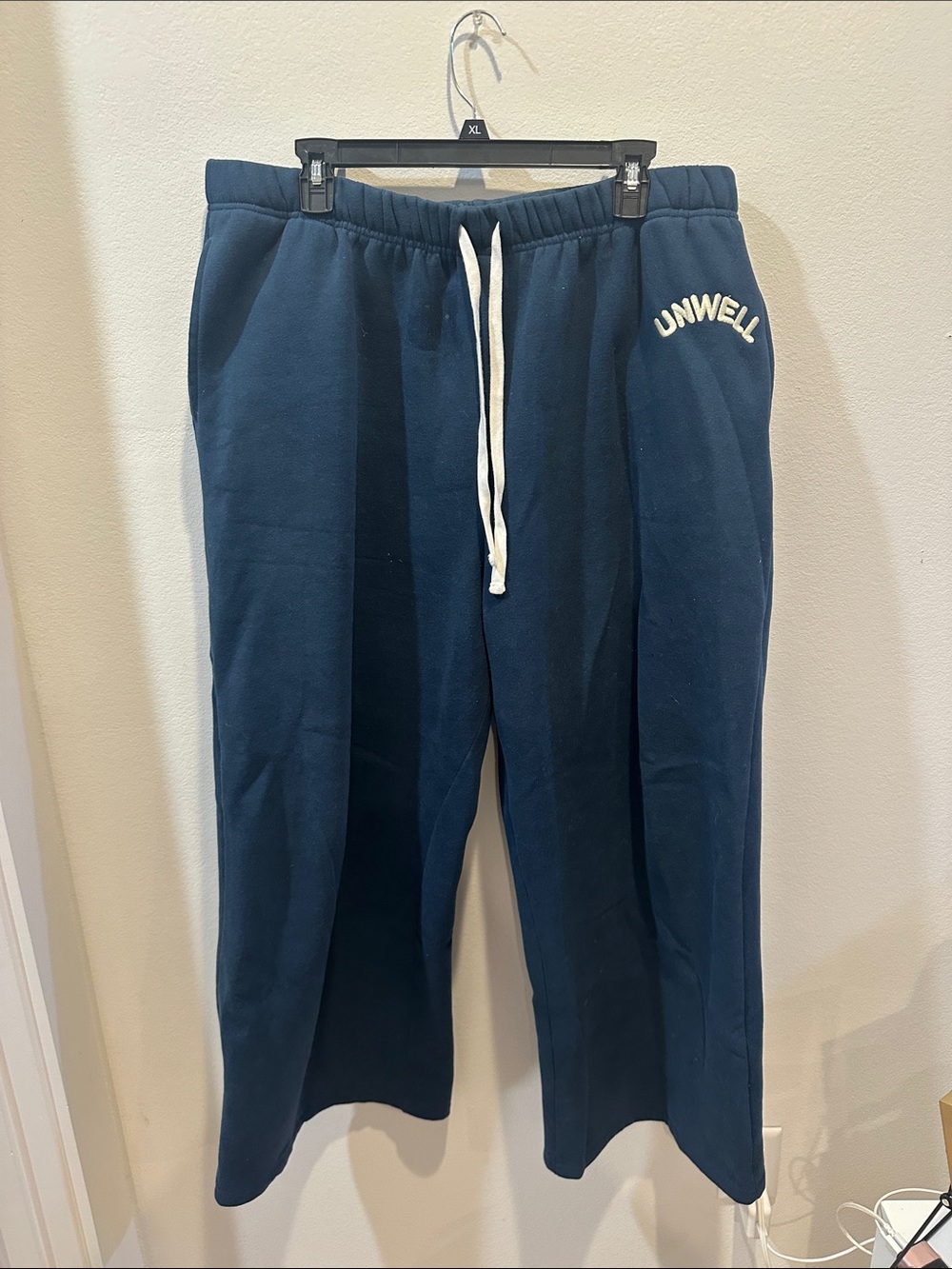 Unwell Women's Navy Blue Drawstring Track Pants